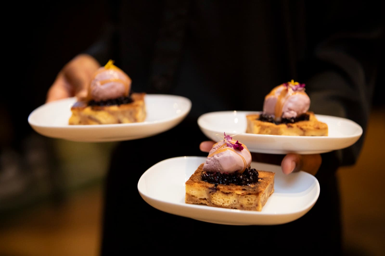 Dessert canapes passed at a Storys event