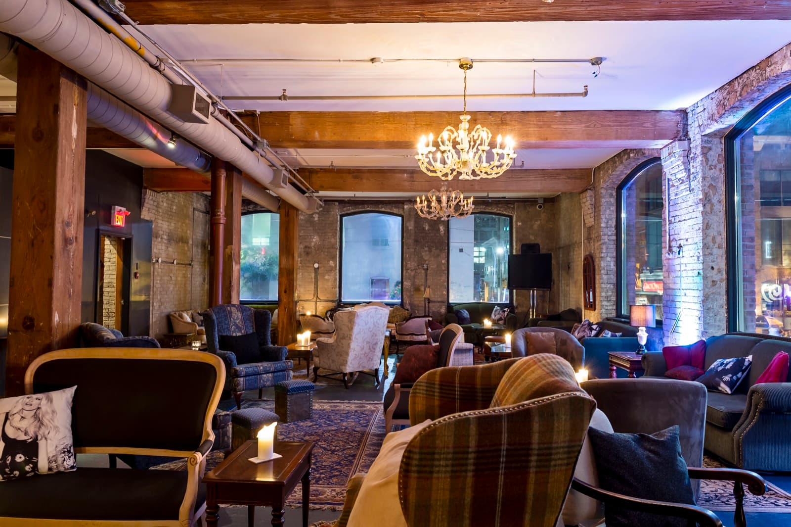 The upper-floor lounge at Storys, set apart from the main dining floor